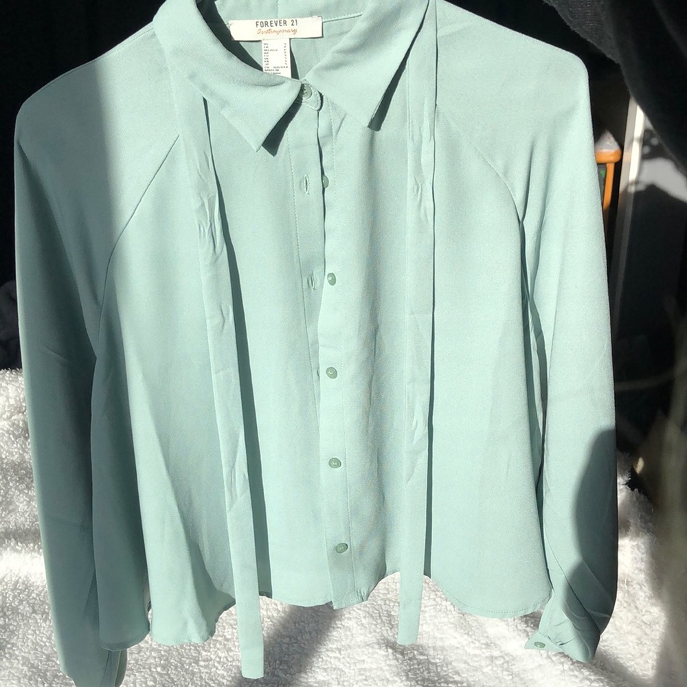 Long Sleeve Dress Shirt, With Buttons and cute tie